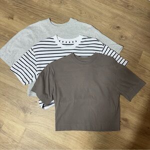 Abercrombie & Fitch Cropped Boyfriend Essential Tee 3 pack